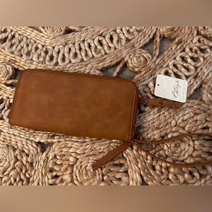 NWT Free People Vegan Leather Wallet with Strap